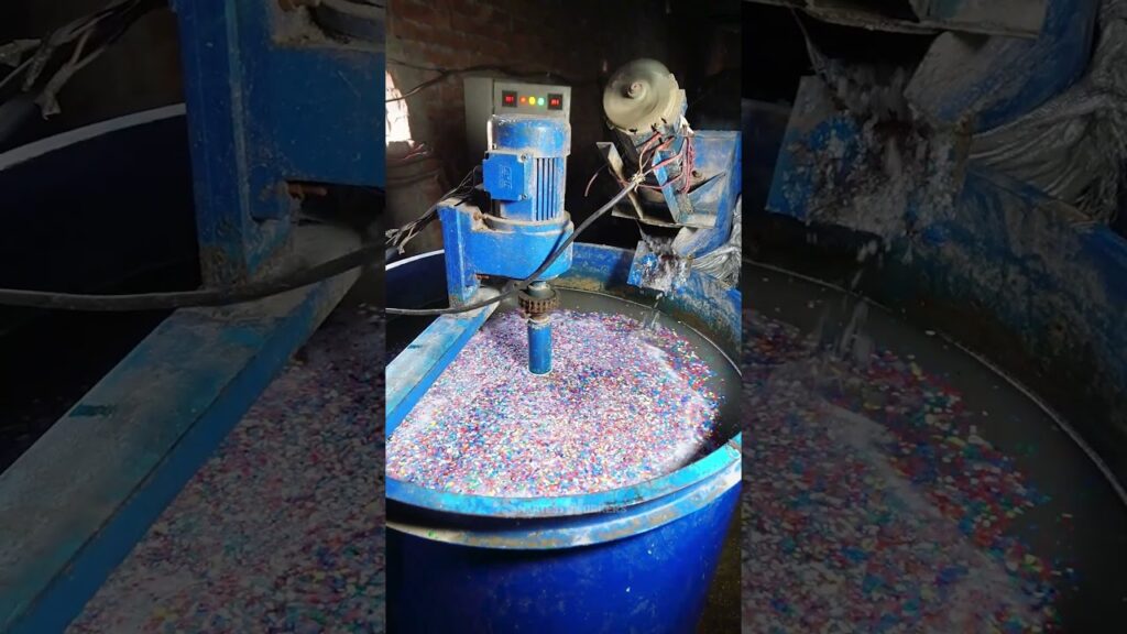 How plastic bottles are crushed for recycling