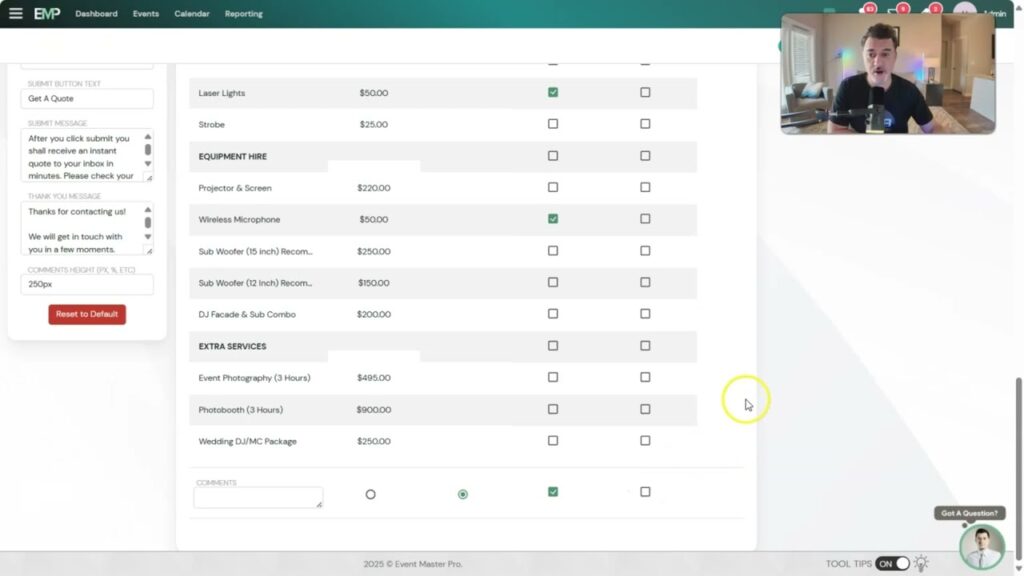 Setting up & embedding the inquiry form on your dj website