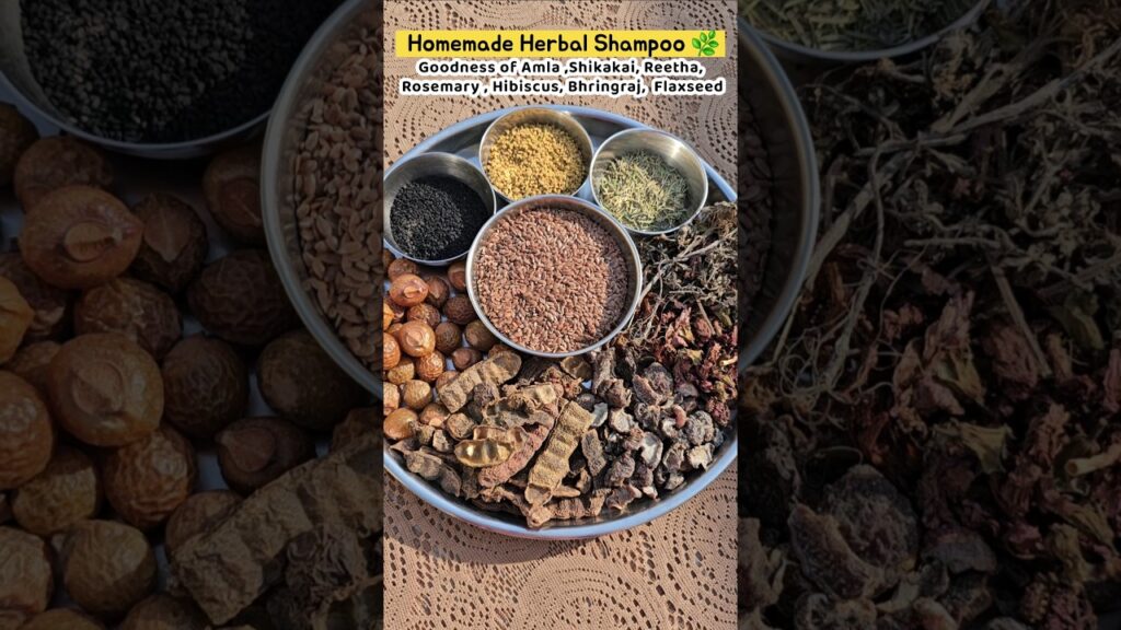 Best homemade herbal shampoo 🌿    #shorts #homemade #herbalshampoo #haircare #hairgrowth