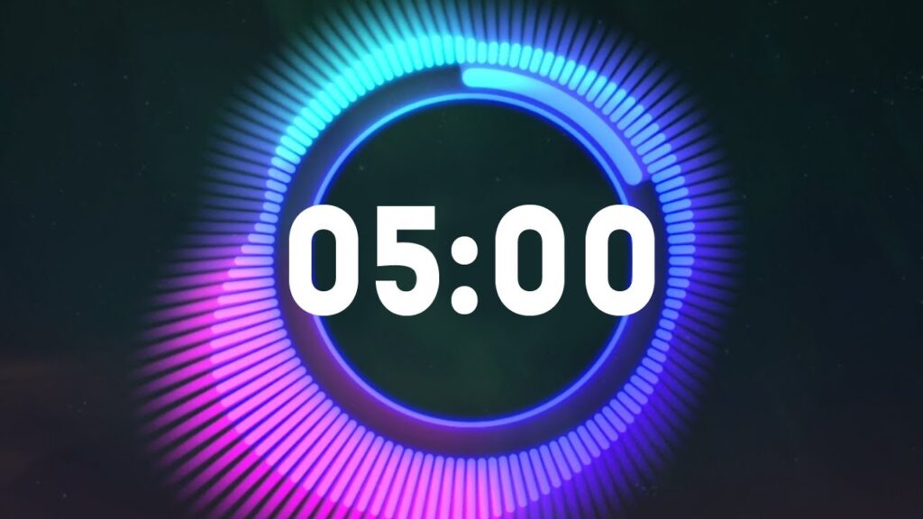 Get pumped countdown! 5-minute workout timer with music // cool audio visual effects