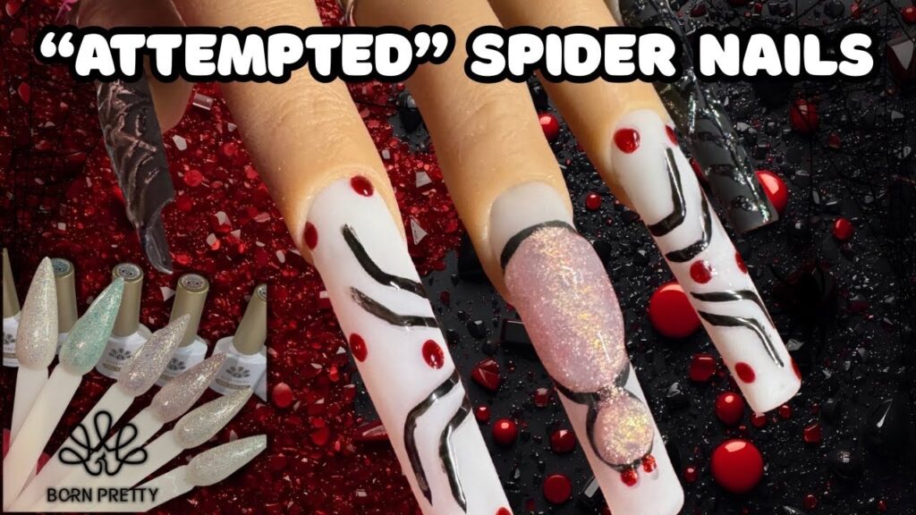 Let's try spider nails | beginner friendly glitter nail art using @bornprettyofficial (pr) polish