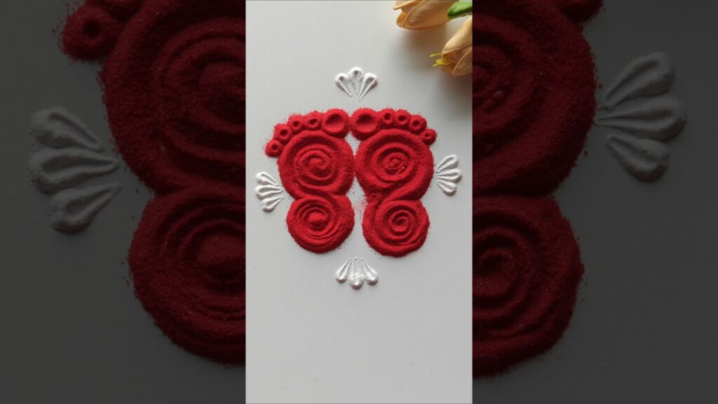 Diwali special laxmi ji charan rangoli design!