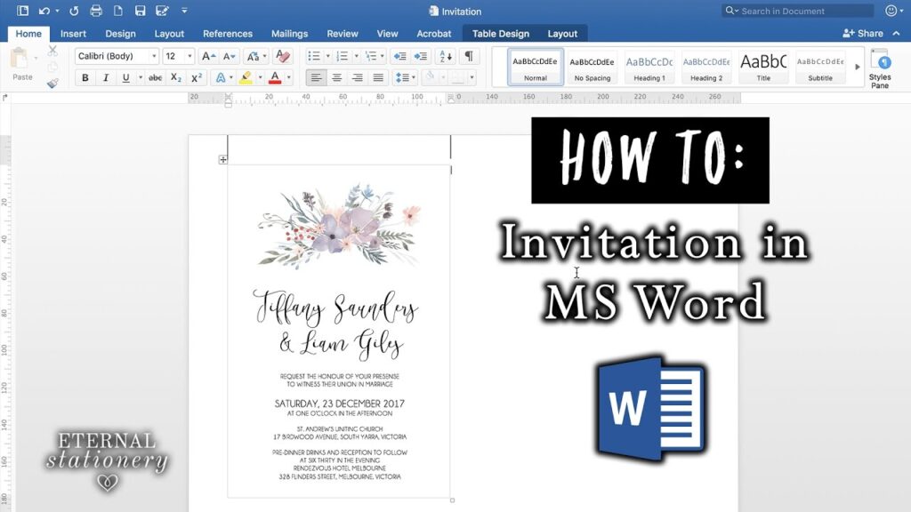 How to make an invitation in microsoft word | diy wedding invitations | ms word office