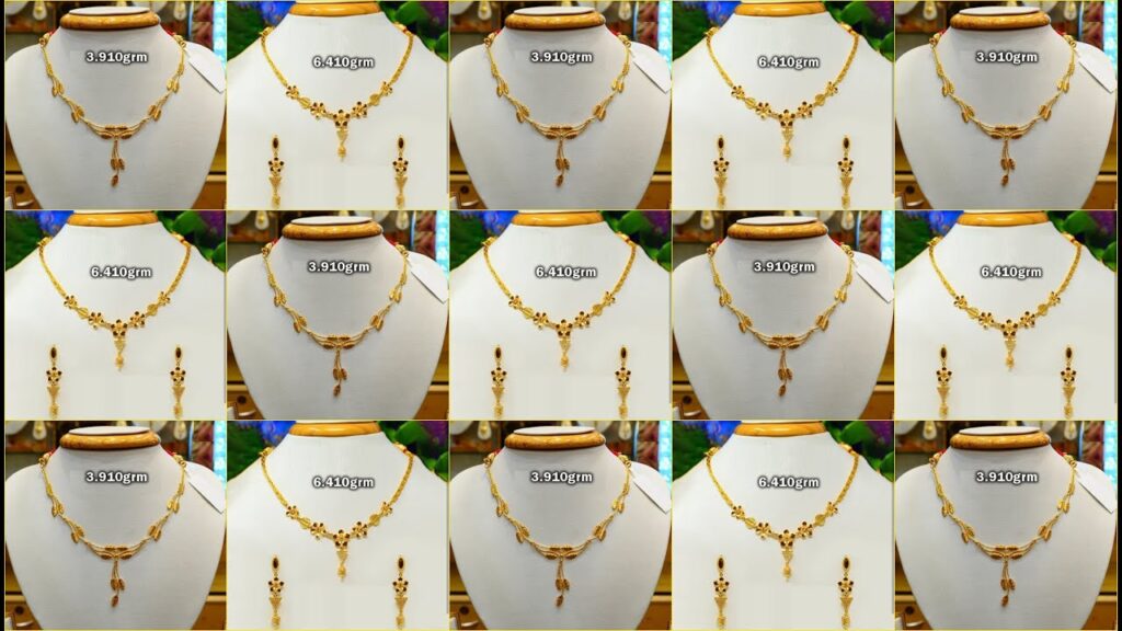 Light weight gold necklace designs with weight / new gold necklace / light necklace designs