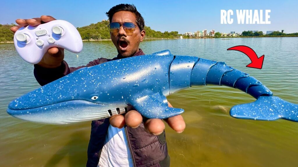 Rc big blue whale shark unboxing & testing - chatpat toy tv