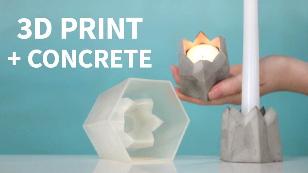 Turn a 3d print into concrete - dual size candle holder!
