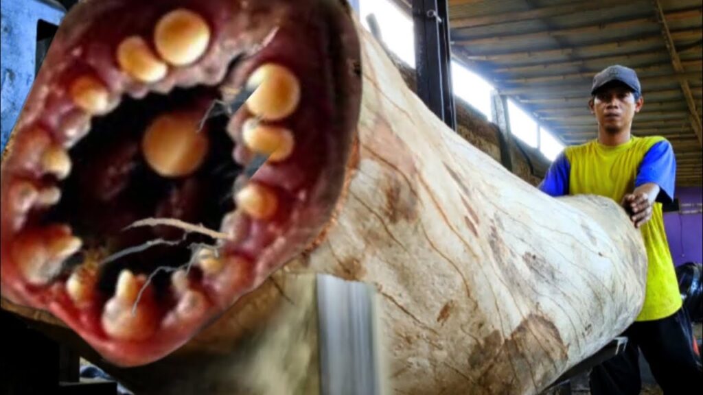 Unexpected surprise behind rare the giant logs in this sawmill