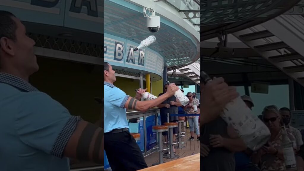 #bartender at the deck bar on the cruise ship