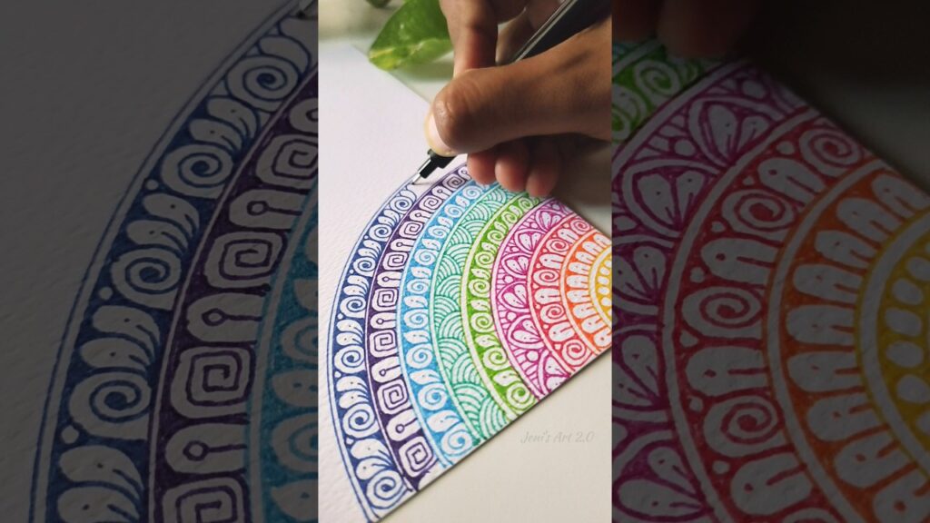 Draw an easy mandala with me 🌈✨✨ #art #shorts #aesthetic #colors #mandala