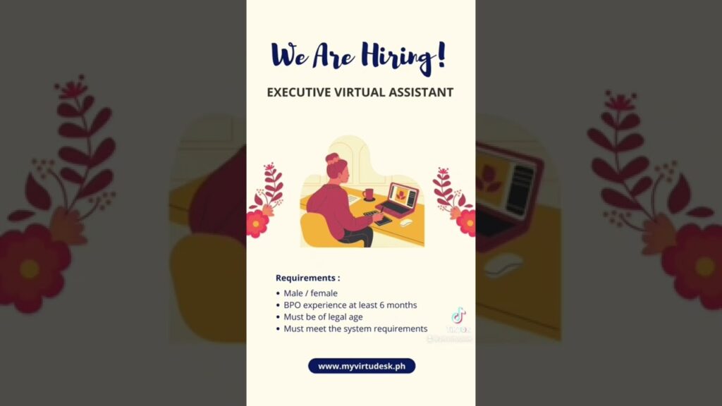 Executive virtual assistant | virtual assistant jobs #vajobsphilippines #shorts