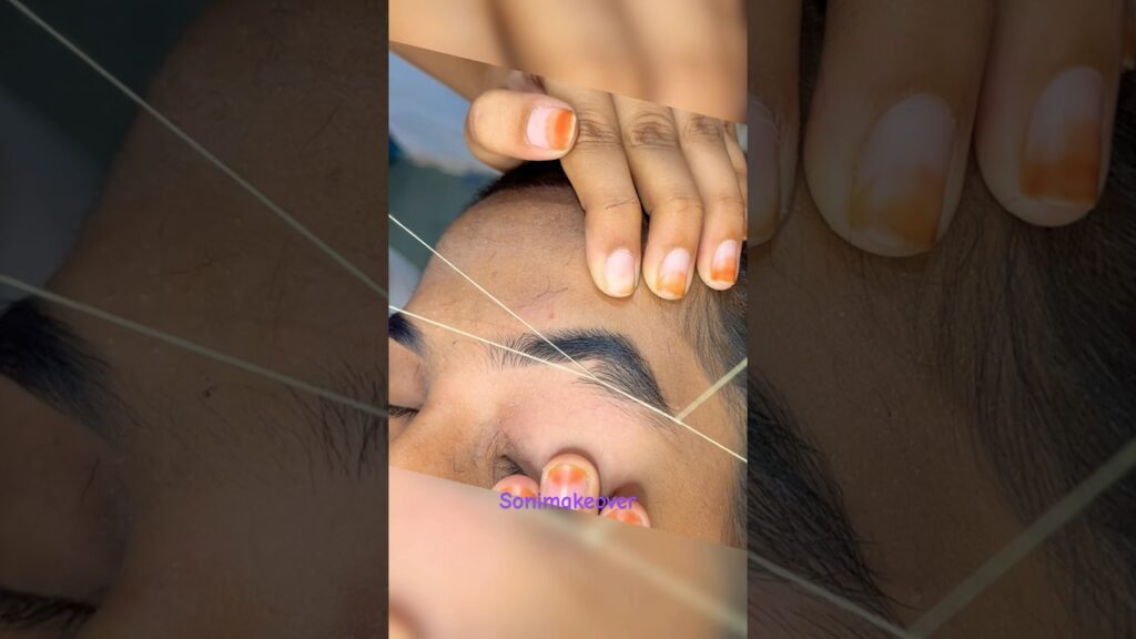 Eyebrow threading tutorial #eyebrowthreading #shorts