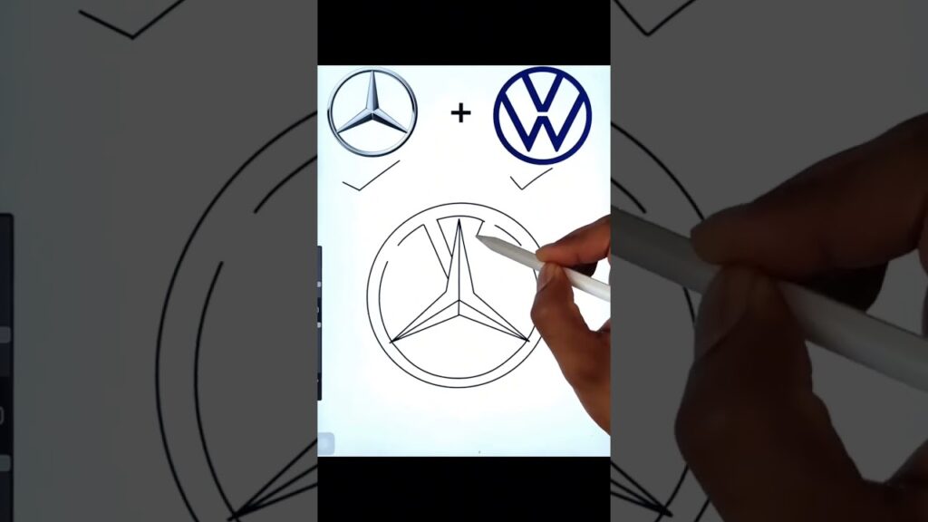 Mercedes +volkswagen|combination logo... #logo #draw #drawing #mercedes #volkswagen #india