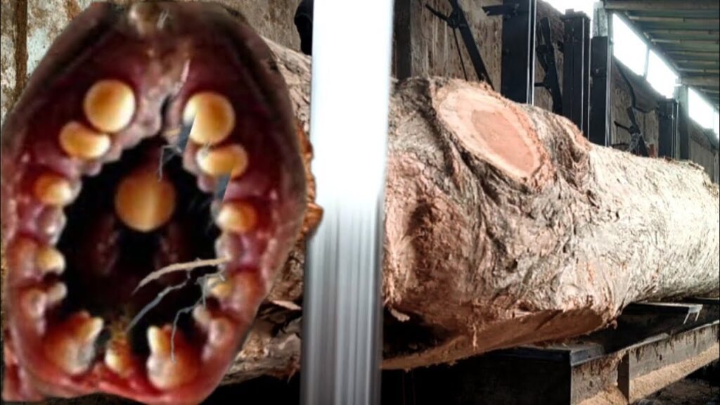 Feels like i'm going to die, tiring sawing 10 meters wood at sawmill