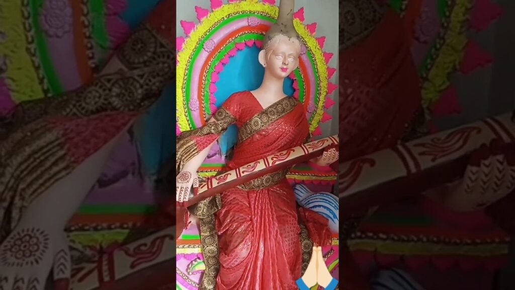 Maa sarswati ki murti work making 🙏🏻☺️☺️#saraswativandana #saraswatimurti #shorts #explore