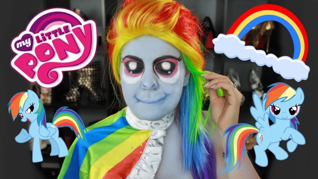 Rainbow dash - my little pony full face makeup tutorial